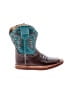 Roper 100% Leather Teal Brown Boots Size 2 (baby) - photo 1