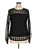 DKNY Houndstooth Black Long Sleeve Blouse Size XL - photo 1