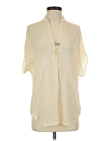 Vince. Short Sleeve Silk Top (view 1)