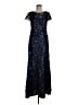 Xscape 100% Polyester Black Blue Cocktail Dress Size 6 - photo 1