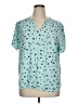 Amazon Essentials 100% Viscose Stars Teal Short Sleeve Blouse Size XL - photo 1