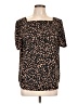 Lark & Ro 100% Polyester Brown Short Sleeve Blouse Size L - photo 1