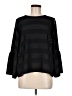 Waverly Grey 100% Polyester Black 3/4 Sleeve Top Size M - photo 1