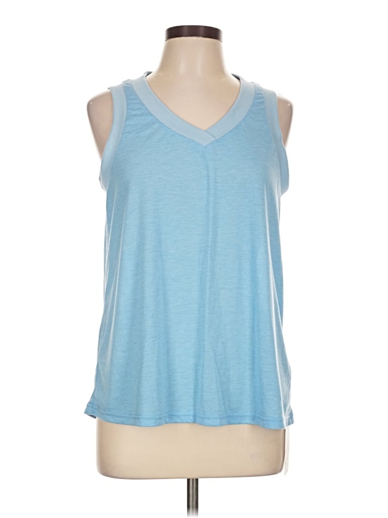 Pre-owned Emery Rose Sleeveless Top Blue V-neck Tops