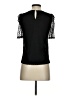 CeCe 100% Nylon Black Short Sleeve Blouse Size XXS - photo 2