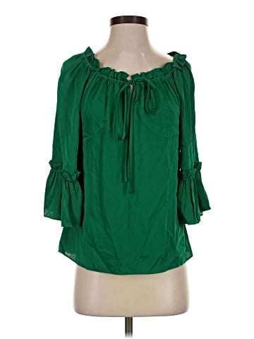 Milly 3/4 Sleeve Silk Top (view 1)