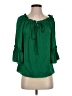 Milly Green 3/4 Sleeve Silk Top Size P (petite) - photo 1
