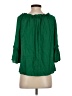 Milly Green 3/4 Sleeve Silk Top Size P (petite) - photo 2