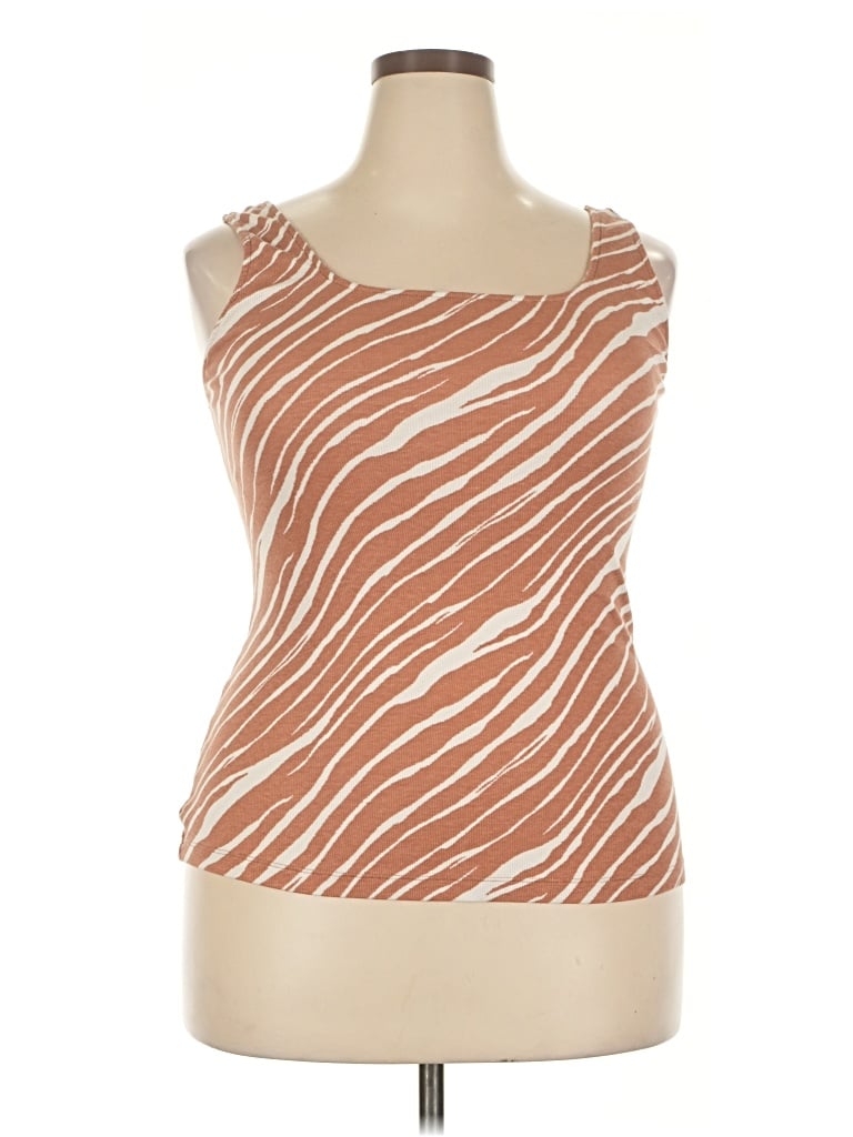 Pre-owned A New Day Tank Top Brown Strapless Neckline Tops