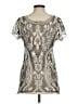 Unbranded Silver Black Short Sleeve Blouse Size M - photo 2