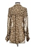 Free People 100% Polyester Animal Print Tan Long Sleeve Blouse Size S - photo 2
