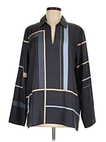 Lafayette 148 New York Long Sleeve Silk Top (view 1)