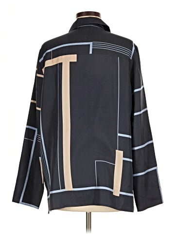 Lafayette 148 New York Long Sleeve Silk Top (view 2)