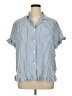Assorted Brands Stripes Blue Short Sleeve Blouse Size XL - photo 1