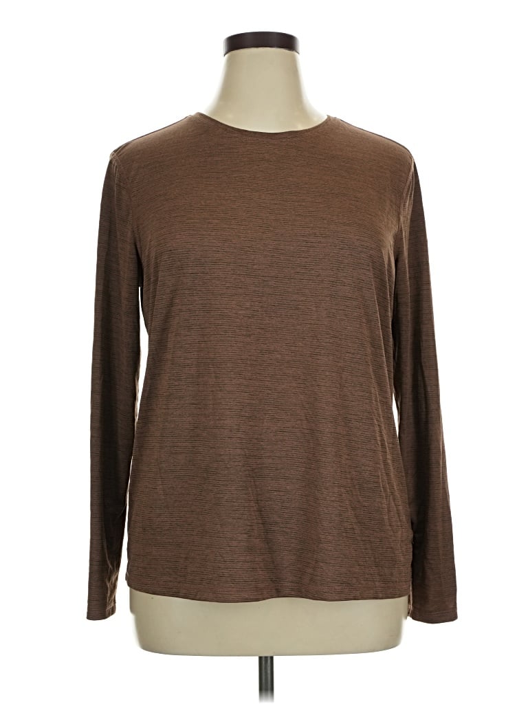 Pre-owned Athletic Works Long Sleeve T-shirt In Brown