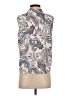 Ann Taylor LOFT 100% Polyester Paisley Ivory Sleeveless Blouse Size S - photo 2