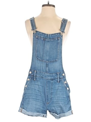Madewell Adirondack Short Overalls in Denville Wash - front