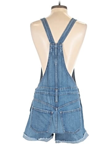 Madewell Adirondack Short Overalls in Denville Wash - back
