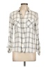 Dina Be 100% Rayon Plaid Gray 3/4 Sleeve Button-Down Shirt Size L - photo 1