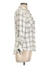 Dina Be 100% Rayon Plaid Gray 3/4 Sleeve Button-Down Shirt Size L - photo 4