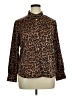 Talbots Animal Print Brown Long Sleeve Blouse Size XL Petite - photo 1