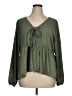Shein Curve 100% Polyester Green Long Sleeve Blouse Size 16 Plus (2) - photo 1