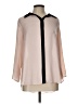 AB Studio 100% Polyester Color Block Tan Long Sleeve Blouse Size L - photo 1