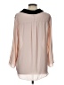 AB Studio 100% Polyester Color Block Tan Long Sleeve Blouse Size L - photo 2