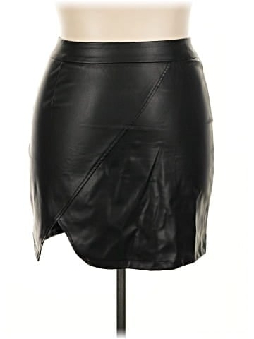MANGOPOP Collection Faux Leather Skirt (view 1)