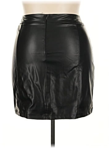MANGOPOP Collection Faux Leather Skirt (view 2)