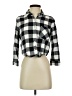 Forever 21 Checkered-gingham Black 3/4 Sleeve Button-Down Shirt Size S - photo 1