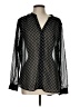 Old Navy 100% Polyester Black Long Sleeve Blouse Size L - photo 1