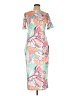 Unbranded Print Teal Cocktail Dress Size L - photo 1