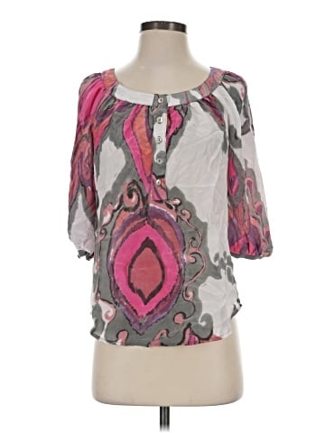 Trina Turk 3/4 Sleeve Silk Top (view 1)