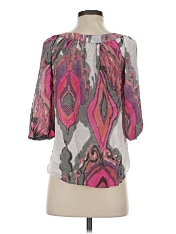 Trina Turk 3/4 Sleeve Silk Top (view 2)