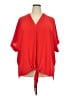 Fred David 100% Polyester Red Short Sleeve Blouse Size 3X - photo 1