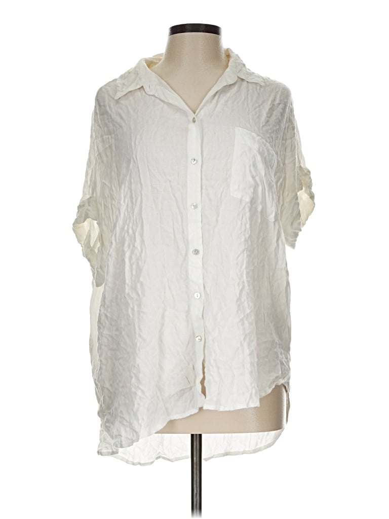 Pre-owned Jane And Delancey Short Sleeve Blouse In Ivory