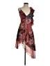Keepsake 100% Polyester Tropical Burgundy Cocktail Dress Size S - photo 1