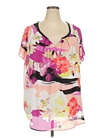Worthington Short Sleeve Blouse (view 1)