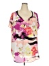 Worthington 100% Polyester Pink Short Sleeve Blouse Size 3X - photo 1