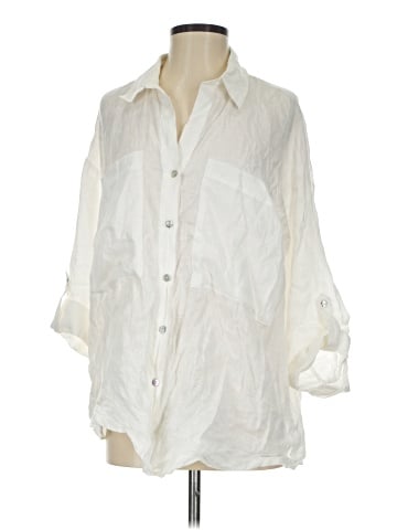 Magaschoni 3/4 Sleeve Button-Down Shirt (view 1)