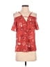 Japna 100% Polyester Red Short Sleeve Blouse Size XS - photo 1