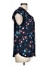 Daniel Rainn Floral Blue Short Sleeve Blouse Size L - photo 4