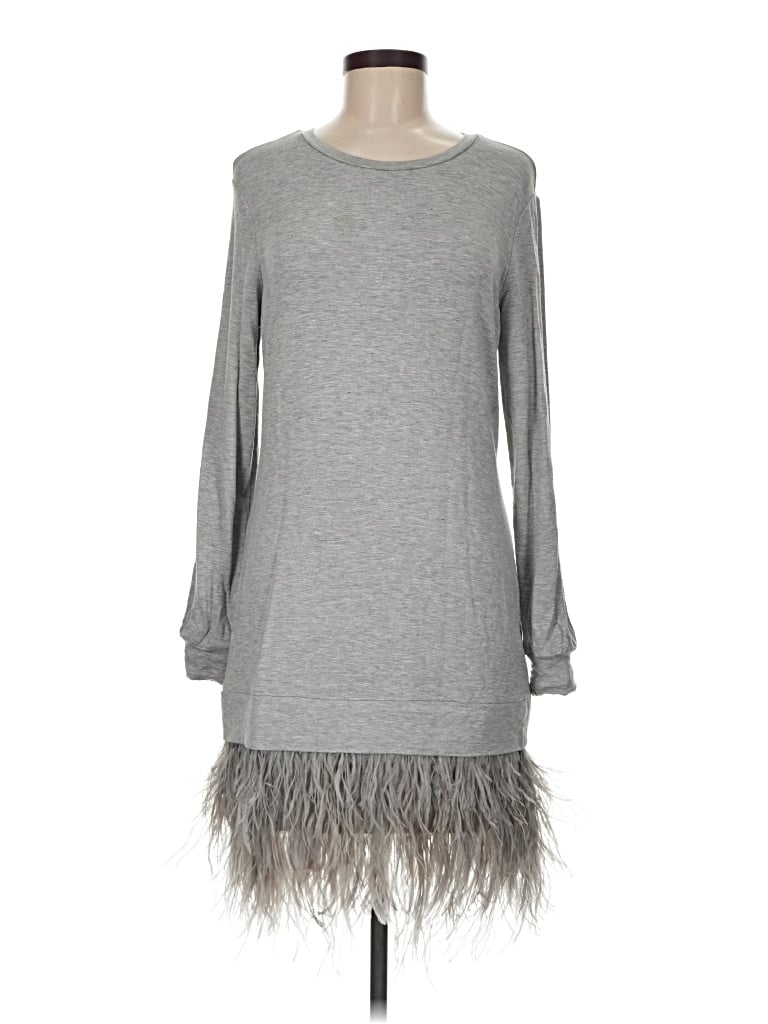 Pre-owned Haute Hippie Long Sleeve T-shirt In Gray