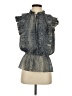 Sen 100% Polyester Animal Print Snake Print Blue Sleeveless Blouse Size Sm (1) - photo 1