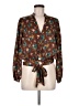 Zara Basic Floral Brown Long Sleeve Blouse Size M - photo 1