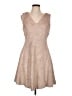 Line & Dot 100% Polyester Chevron-herringbone Tan Cocktail Dress Size L - photo 1