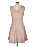 Line & Dot 100% Polyester Chevron-herringbone Tan Cocktail Dress Size L - photo 2