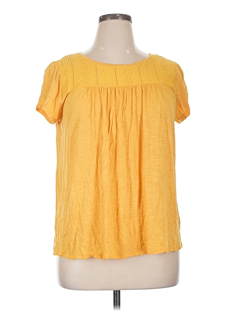 Pre-owned St. John's Bay Short Sleeve Blouse In Yellow