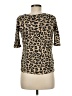 H&M 100% Viscose Animal Print Tan Short Sleeve Top Size 8 - 10 - photo 2